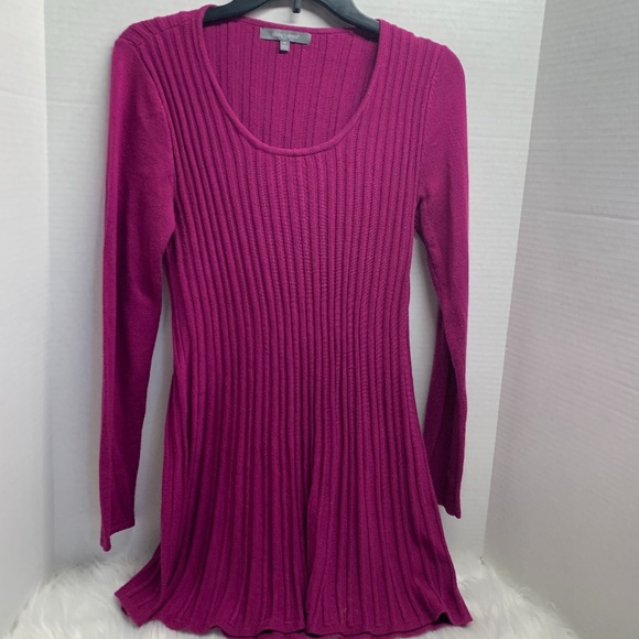 Daisy Fuentes Womens Sz M Tunic Sweater Dress Short Ribbed  15.5 in chest laying - Picture 1 of 4